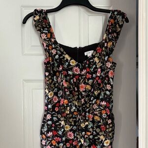 LOFT Black Multicolor Floral Jumpsuit romper